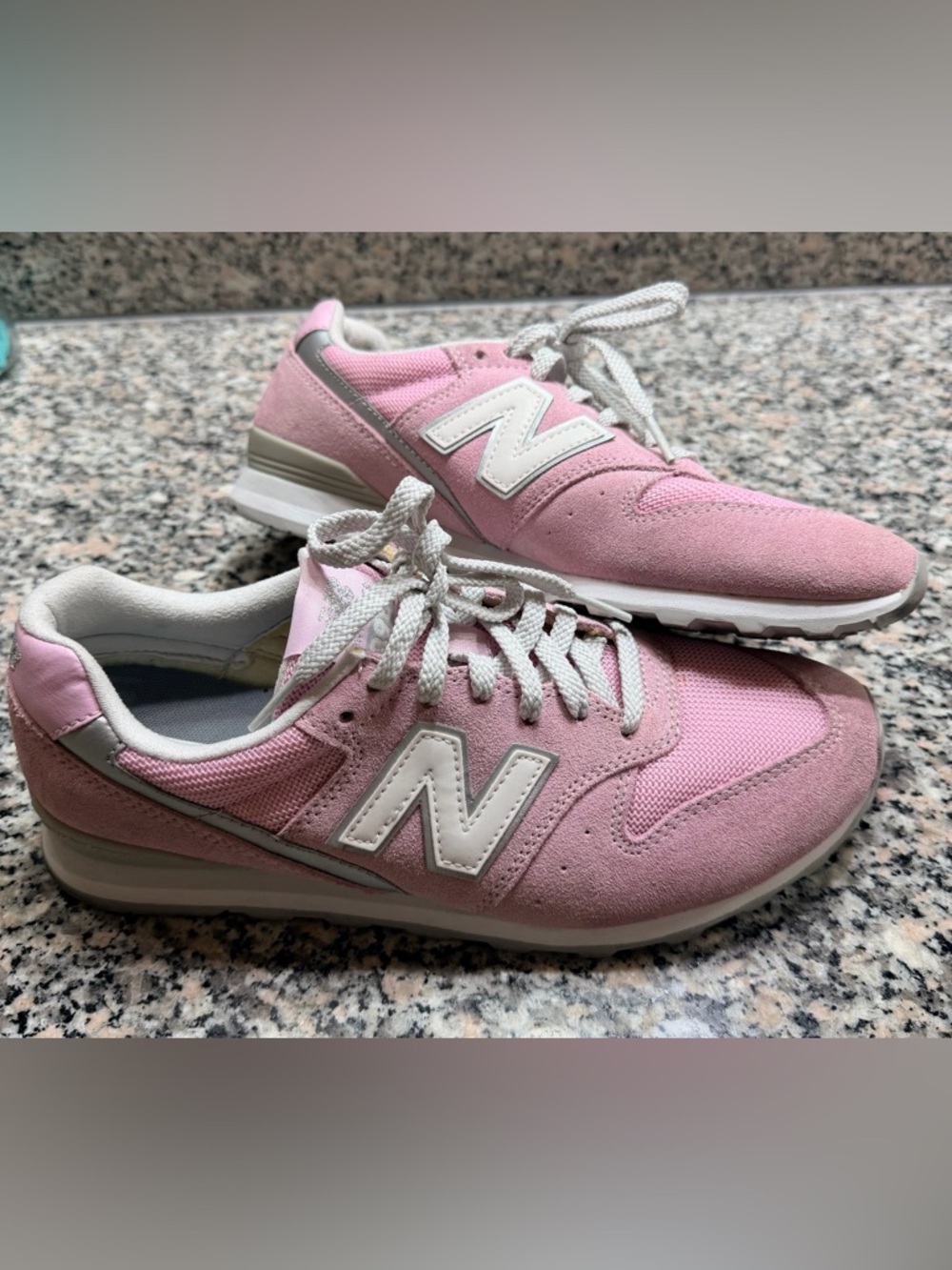 New Balance Women’s Pink Suede & Mesh Runner Sneakers